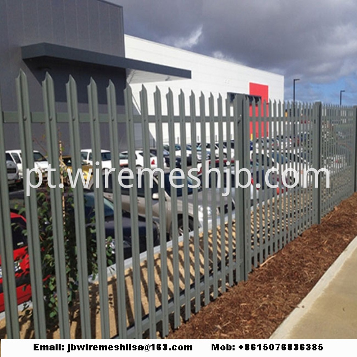 Galvanized And Powder Coated Steel Palisade Fence